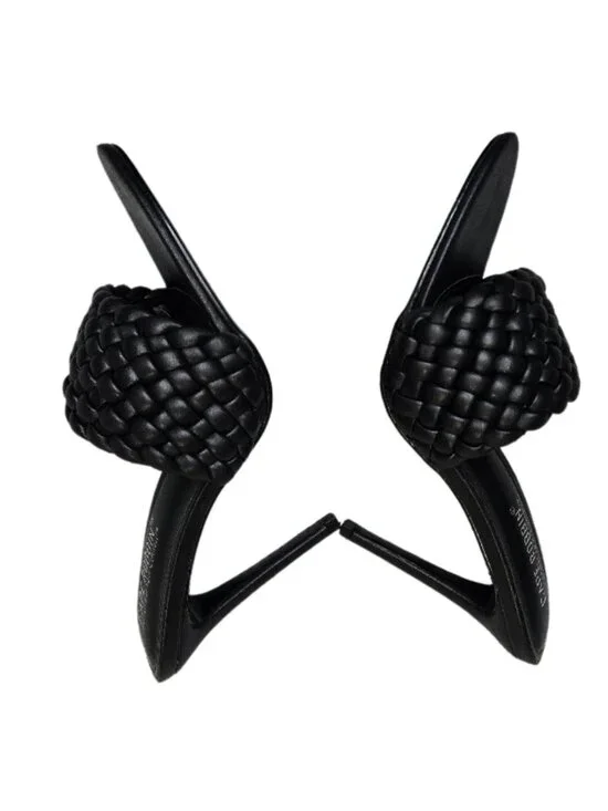 NWOB Cape Robbin Black Woven Slide Sandals Women’s Open Toe Braided Mules size 8 - Picture 8 of 9